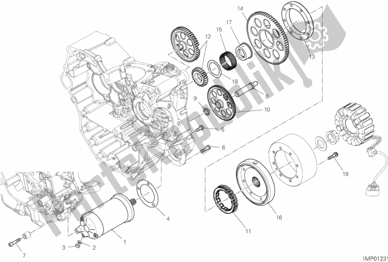 Toutes les pièces pour le Démarrage Et Allumage électrique du Ducati Monster 821 Dark 2020